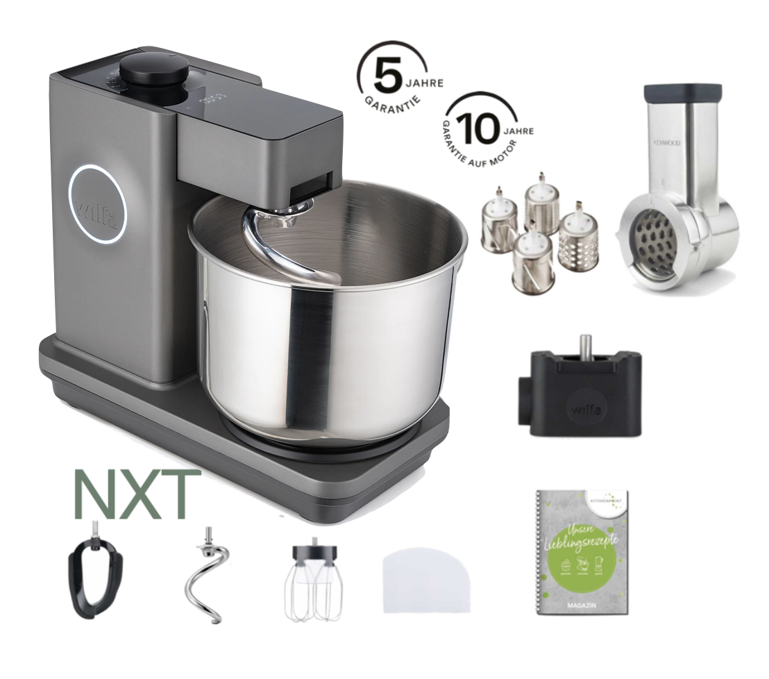 Wilfa Küchenmaschine PROBAKER NXT, Grau - Gemüse Set