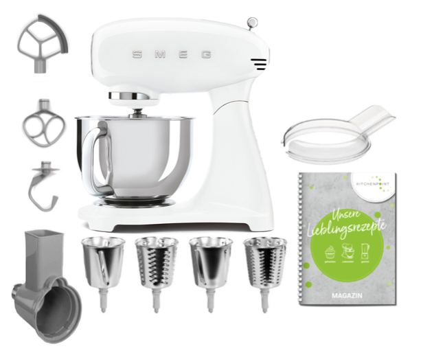 SMEG Küchenmaschine SMF05 Vollfarbe - Gemüse Set Weiß
