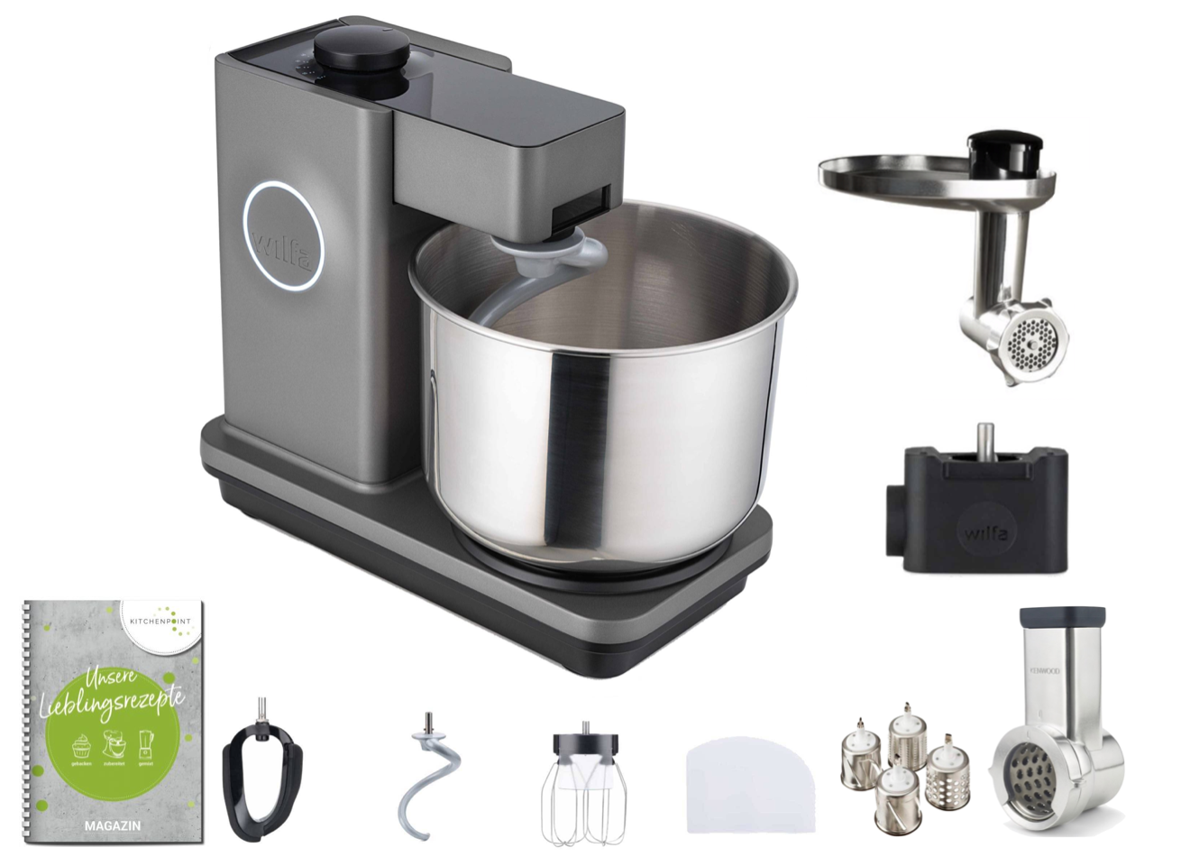 Wilfa Küchenmaschine Probaker grau - Komplett Set
