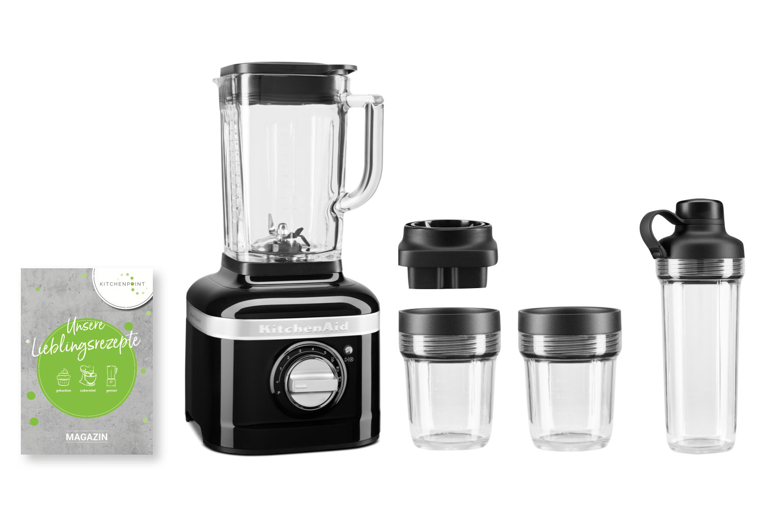 KitchenAid K400 Blender Smoothie Set Onyx Schwarz KitchenAid K400 Blender Smoothie Set Onyx Schwarz