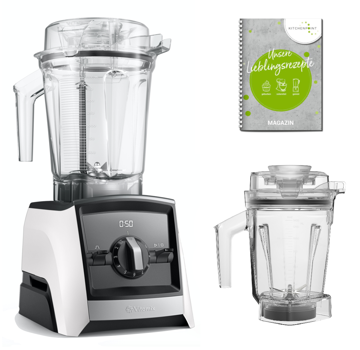 Vitamix Ascent A2300i weiss - Set mit 1,4l Nass Behälter Vitamix Ascent A2300i weiss - Set mit 1,4l Nass Behälter