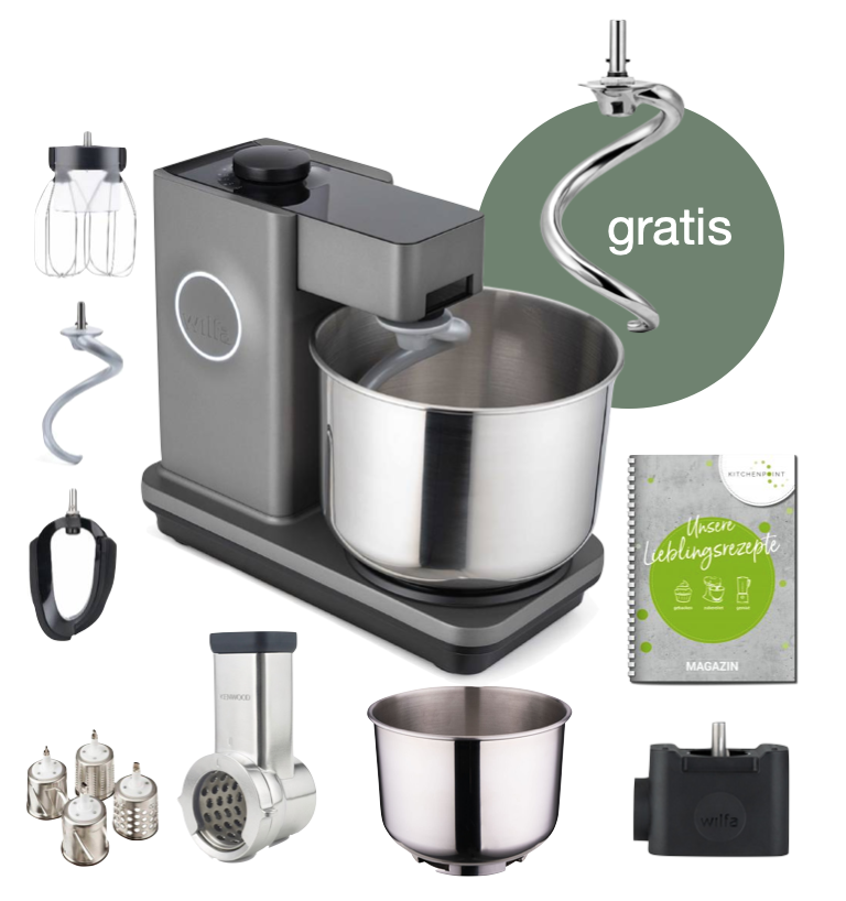 Wilfa Küchenmaschine Probaker grau - Gemüse Mega Set