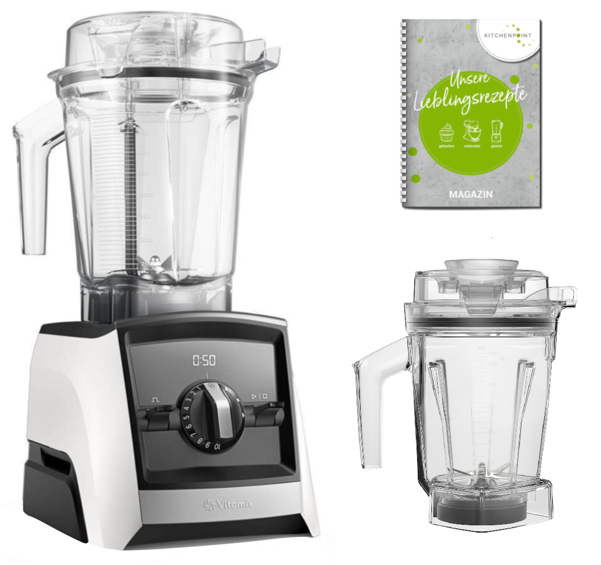 Vitamix ASCENT Mixer A2500i weiss - Set mit 1,4l Nass Behälter Vitamix ASCENT Mixer A2500i weiss - Set mit 1,4l Nass Behälter