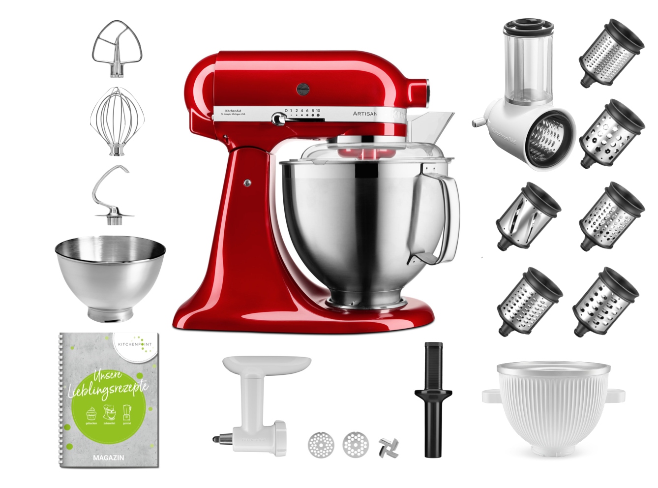KitchenAid Küchenmaschine 185 Mega Set Candy Apple KitchenAid Küchenmaschine 185 Mega Set Candy Apple