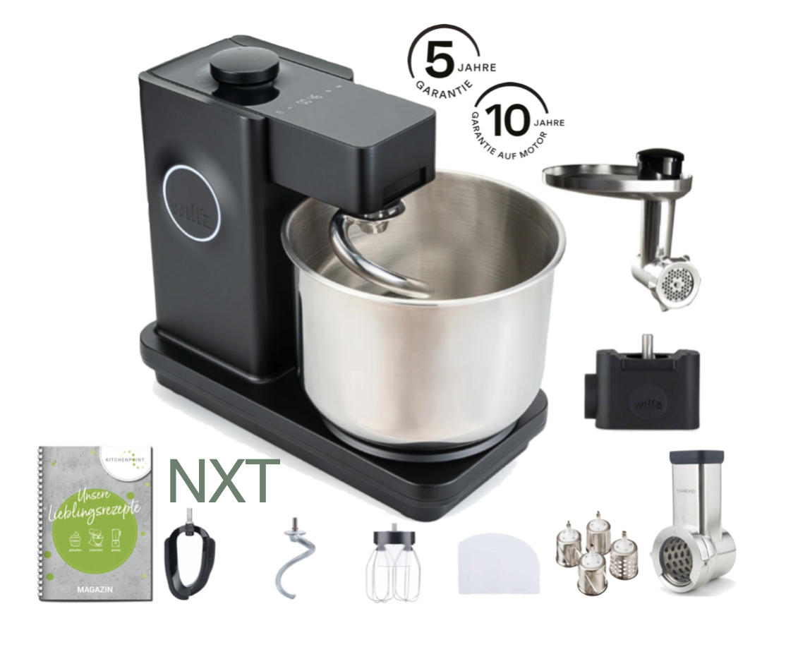 Wilfa Küchenmaschine PROBAKER NXT, Schwarz - Komplett Set