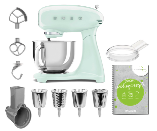 SMEG Küchenmaschine SMF05 Vollfarbe - Gemüse Set Pastellgrün