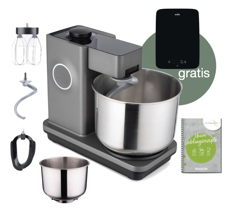 Wilfa Küchenmaschine Probaker  grau - Schüssel Set