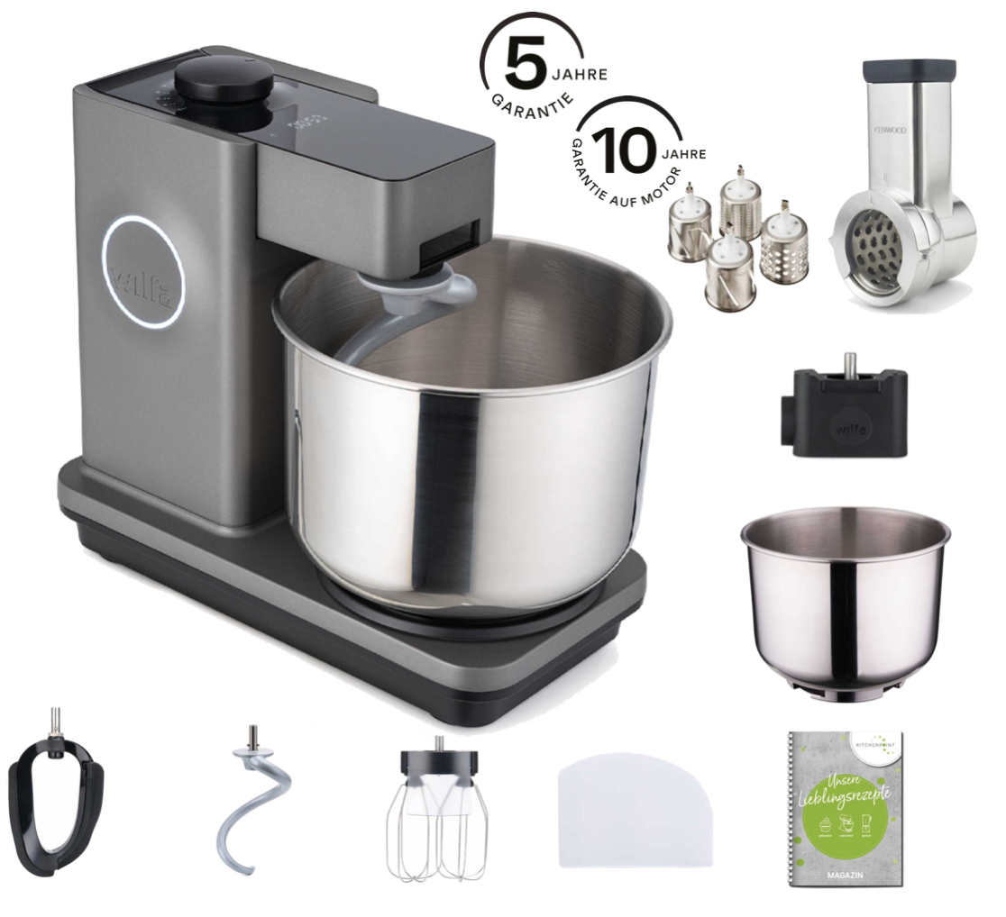 Wilfa Küchenmaschine Probaker Timer grau - Gemüse Mega Set