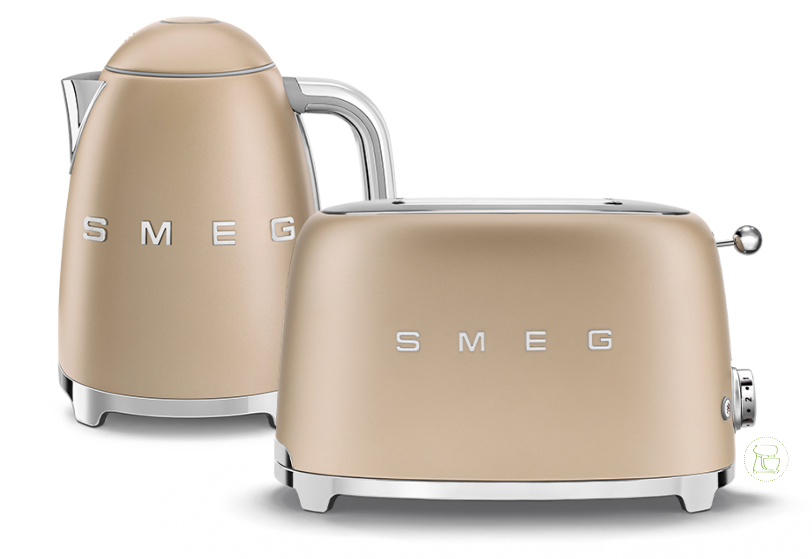 SMEG Wasserkocher - Toaster Set Champagner Matt