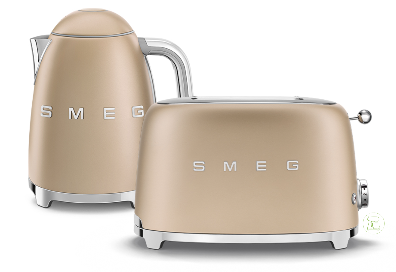 SMEG Wasserkocher - Toaster Set Champagner Matt SMEG Wasserkocher - Toaster Set Champagner Matt