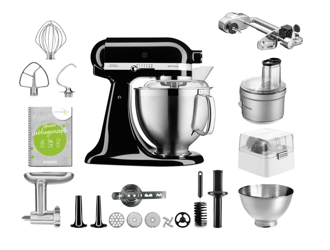 KitchenAid Küchenmaschine 185 Gourmet Set Onyx Schwarz KitchenAid Küchenmaschine 185 Gourmet Set Onyx Schwarz