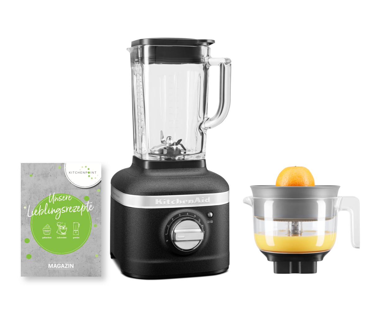 KitchenAid Blender K400 Zitruspressen Set Imperial Gusseisen Schwarz KitchenAid Blender K400 Zitruspressen Set Imperial Gusseisen Schwarz