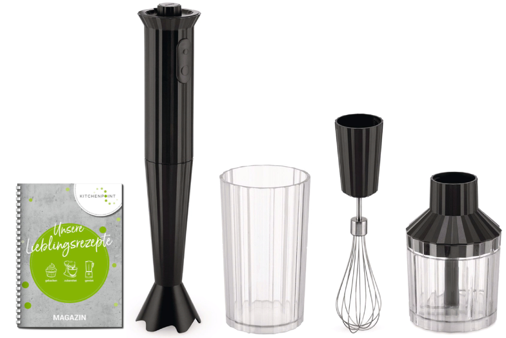 Alessi Plissé Stabmixer Set Schwarz Alessi Plissé Stabmixer Set Schwarz
