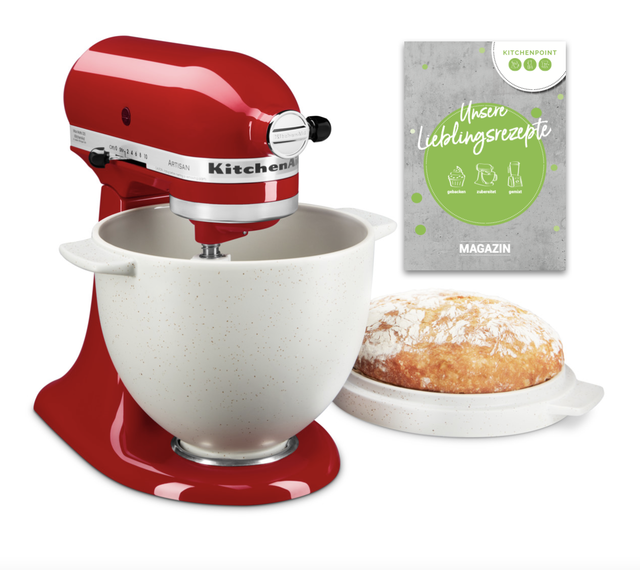 KitchenAid Brot-Backschüssel Grey Speckle KitchenAid Brot-Backschüssel Grey Speckle