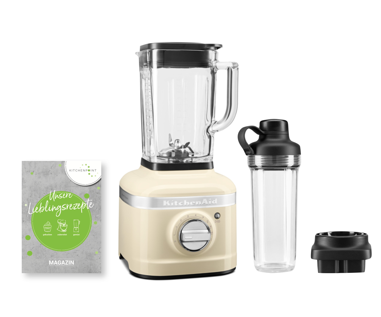KitchenAid Blender K400 ToGo Mixbecher Set Creme KitchenAid Blender K400 ToGo Mixbecher Set Creme