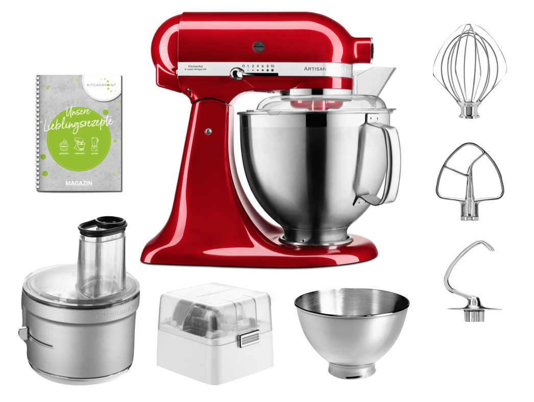 KitchenAid Küchenmaschine 185 Foodprocessor Set Candy Apple KitchenAid Küchenmaschine 185 Foodprocessor Set Candy Apple