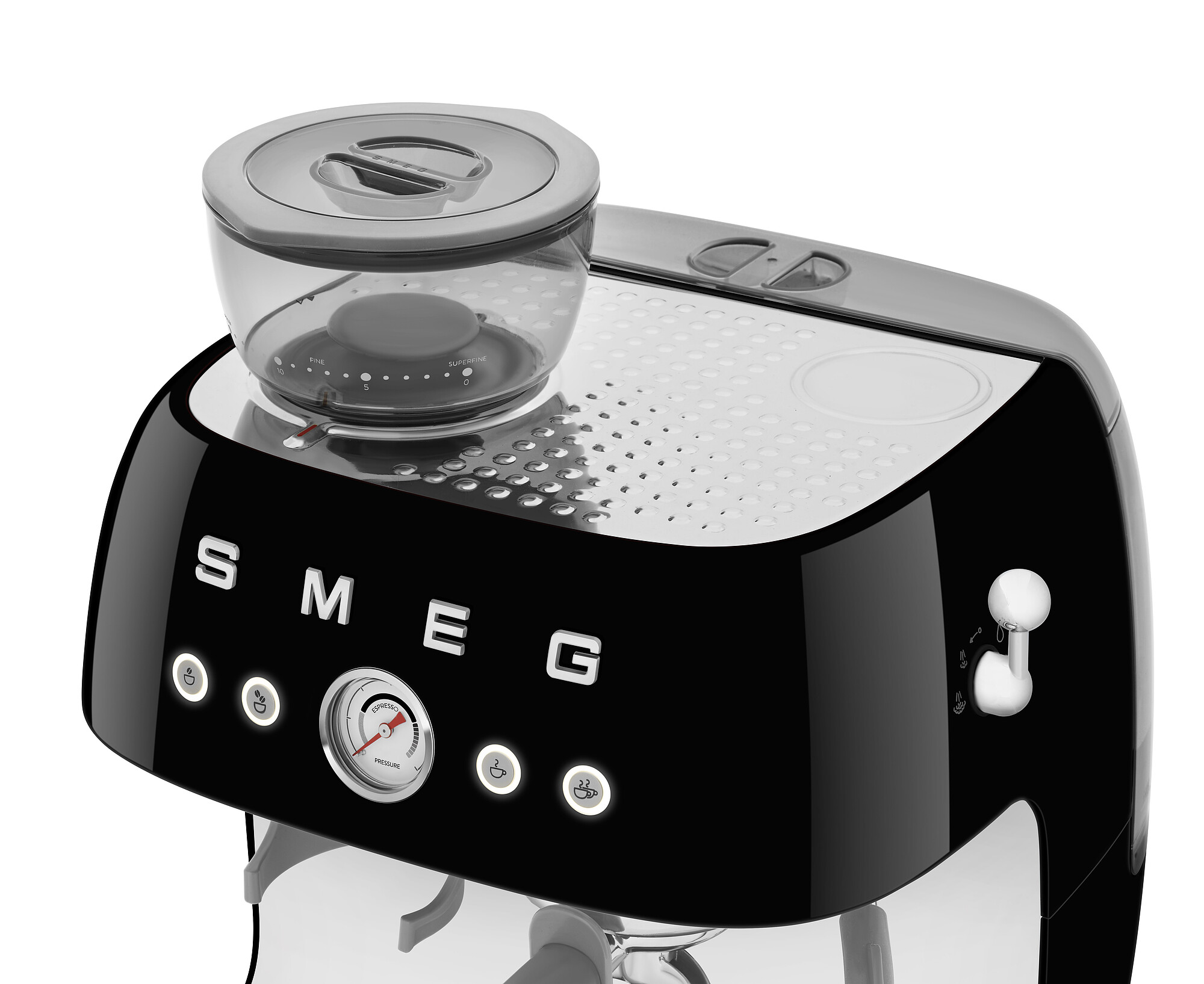 SMEG Espressomaschine mit integrierter Kaffeemühle Schwarz