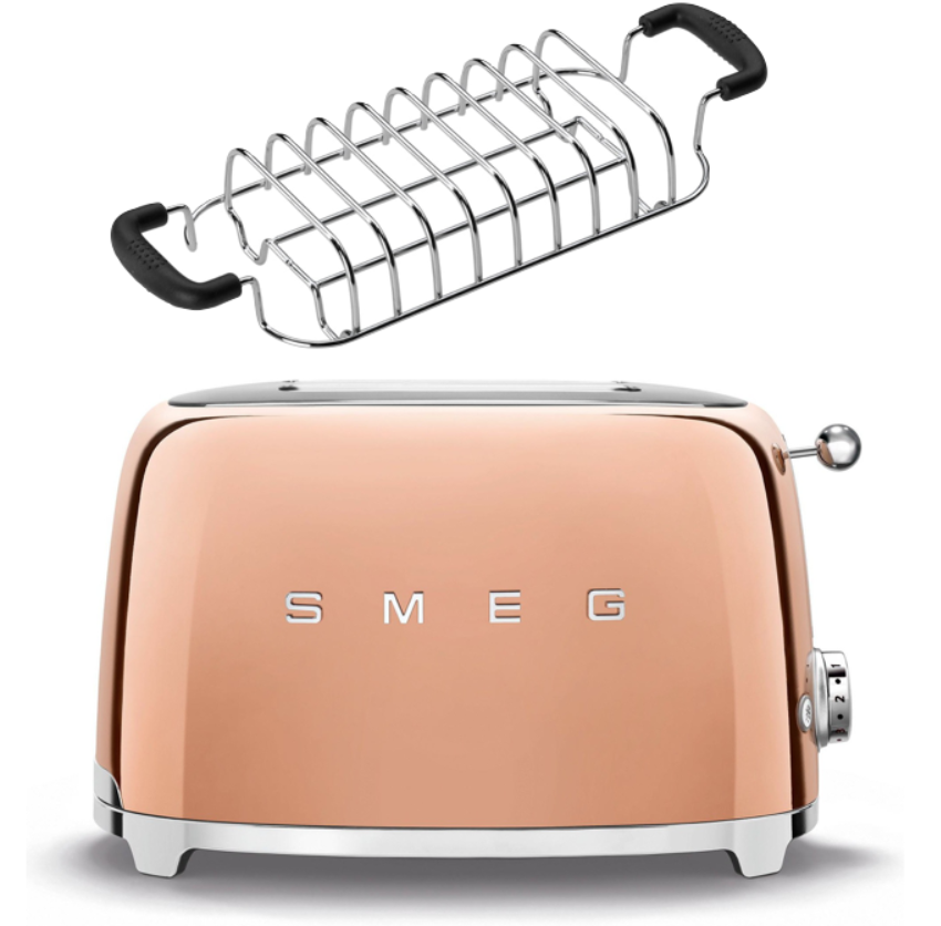 SMEG Toaster TSF01 mit Brötchenaufsatz Rose Gold