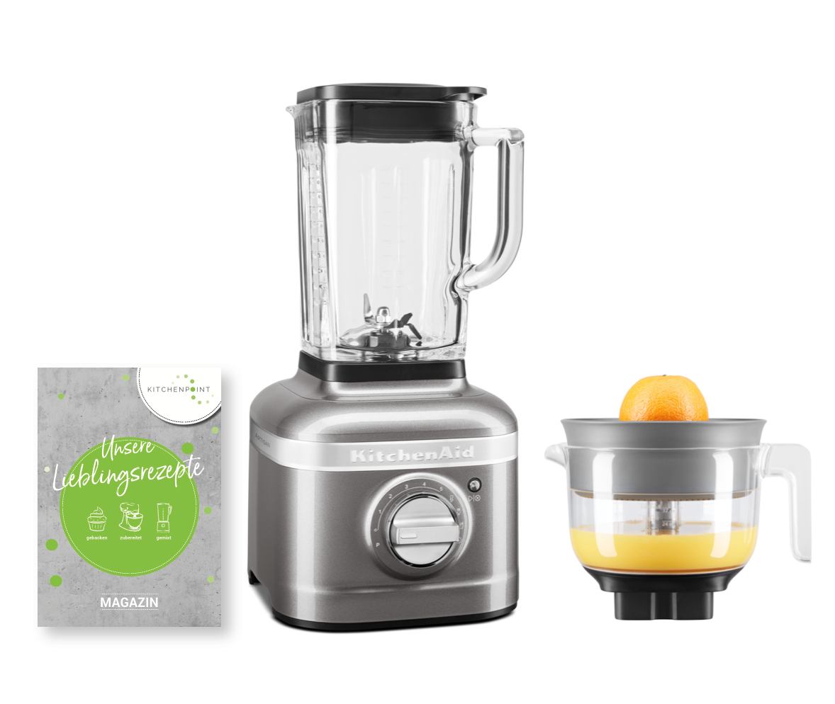 KitchenAid Blender K400 Zitruspressen Set Medallion Silber KitchenAid Blender K400 Zitruspressen Set Medallion Silber