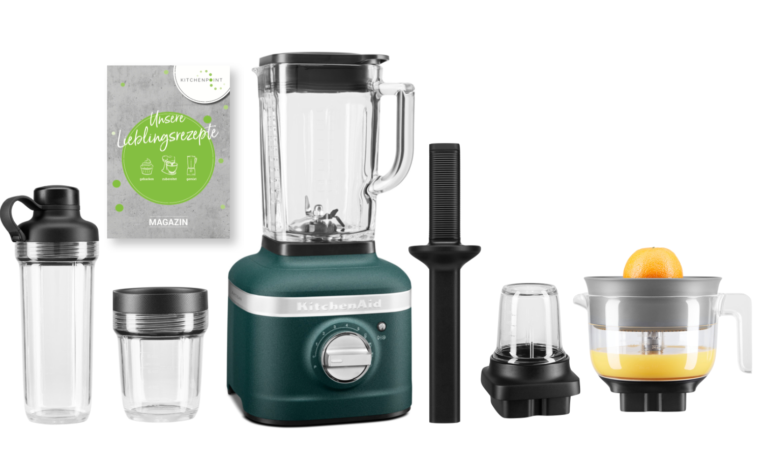 KitchenAid Blender K400 Komplett Set Pebbled Palm KitchenAid Blender K400 Komplett Set Pebbled Palm