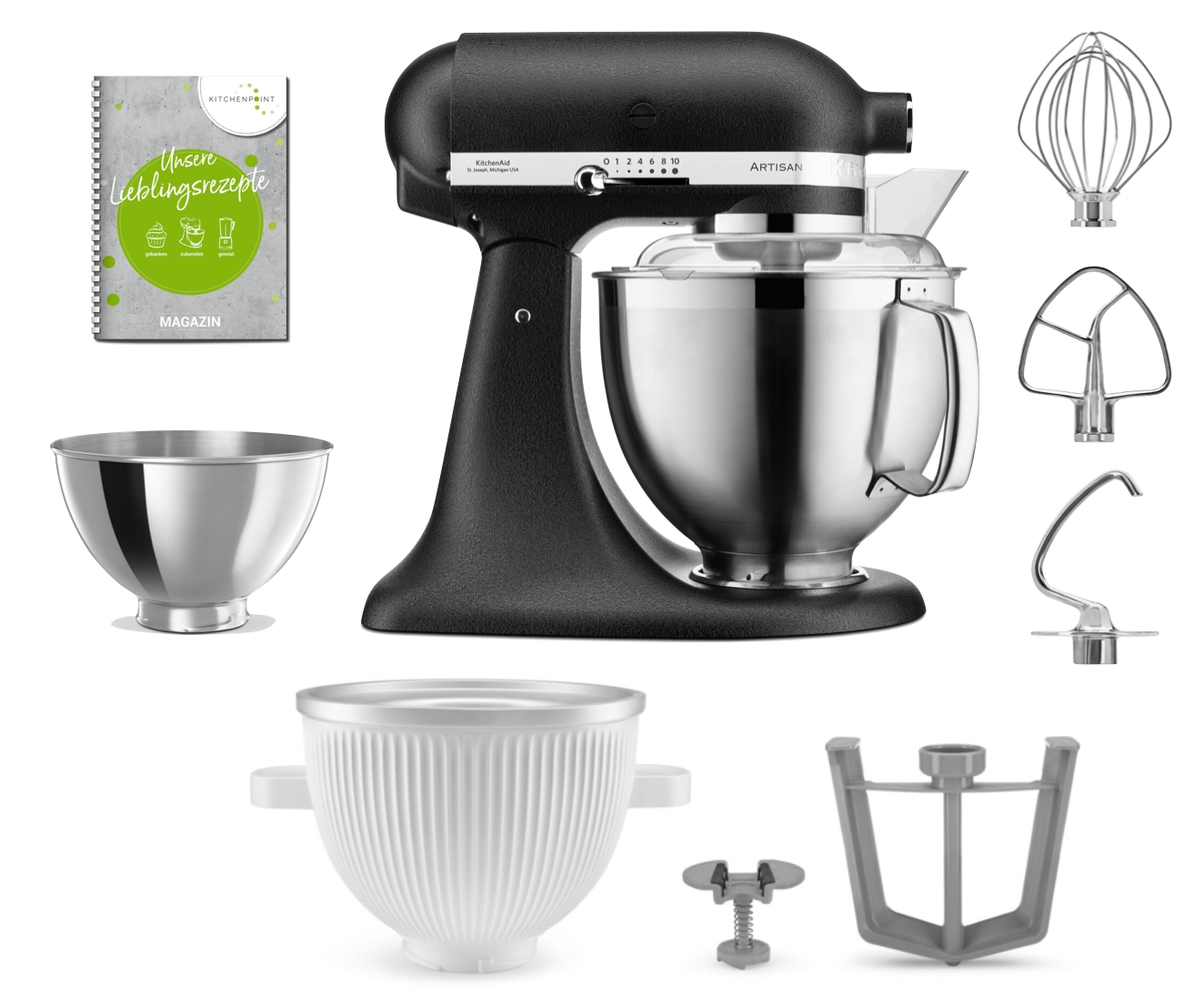 KitchenAid Küchenmaschine 185 Eis Set Imperial Schwarz KitchenAid Küchenmaschine 185 Eis Set Imperial Schwarz