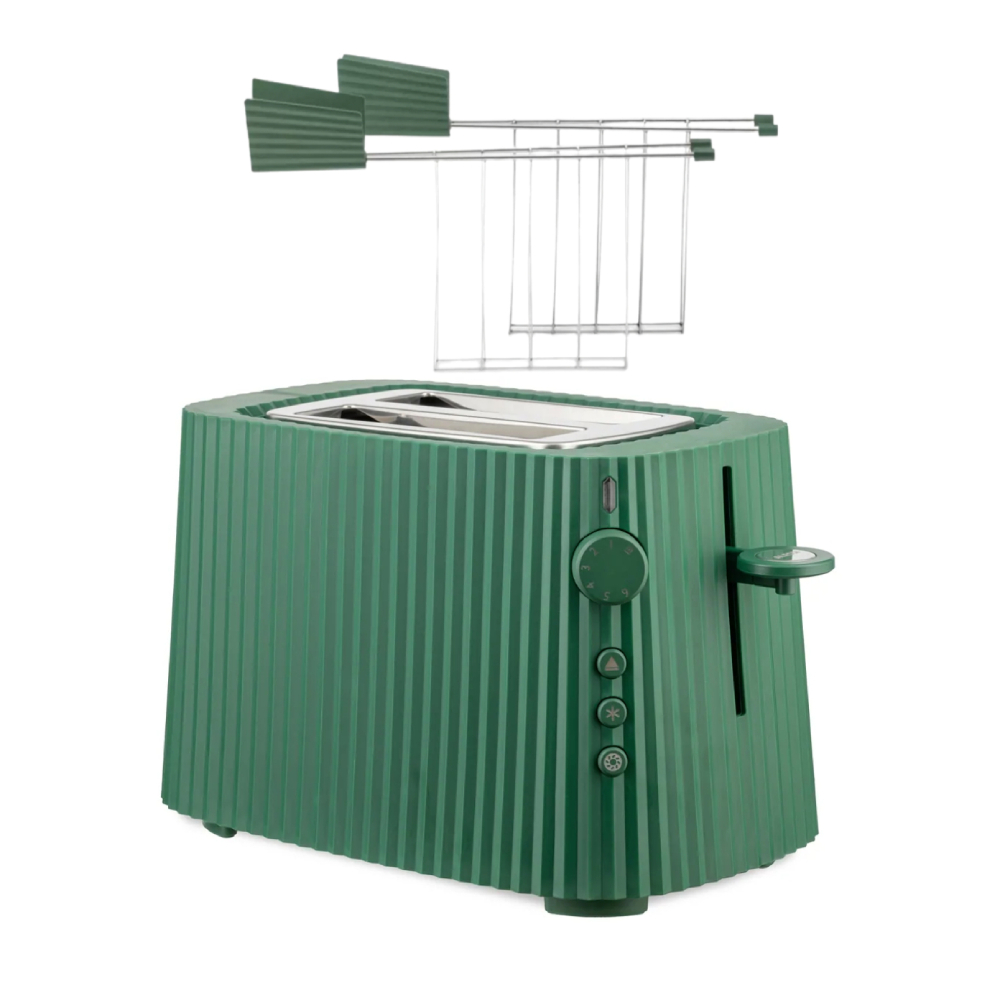 Alessi Plissé Toaster mit Zange - Set Grün