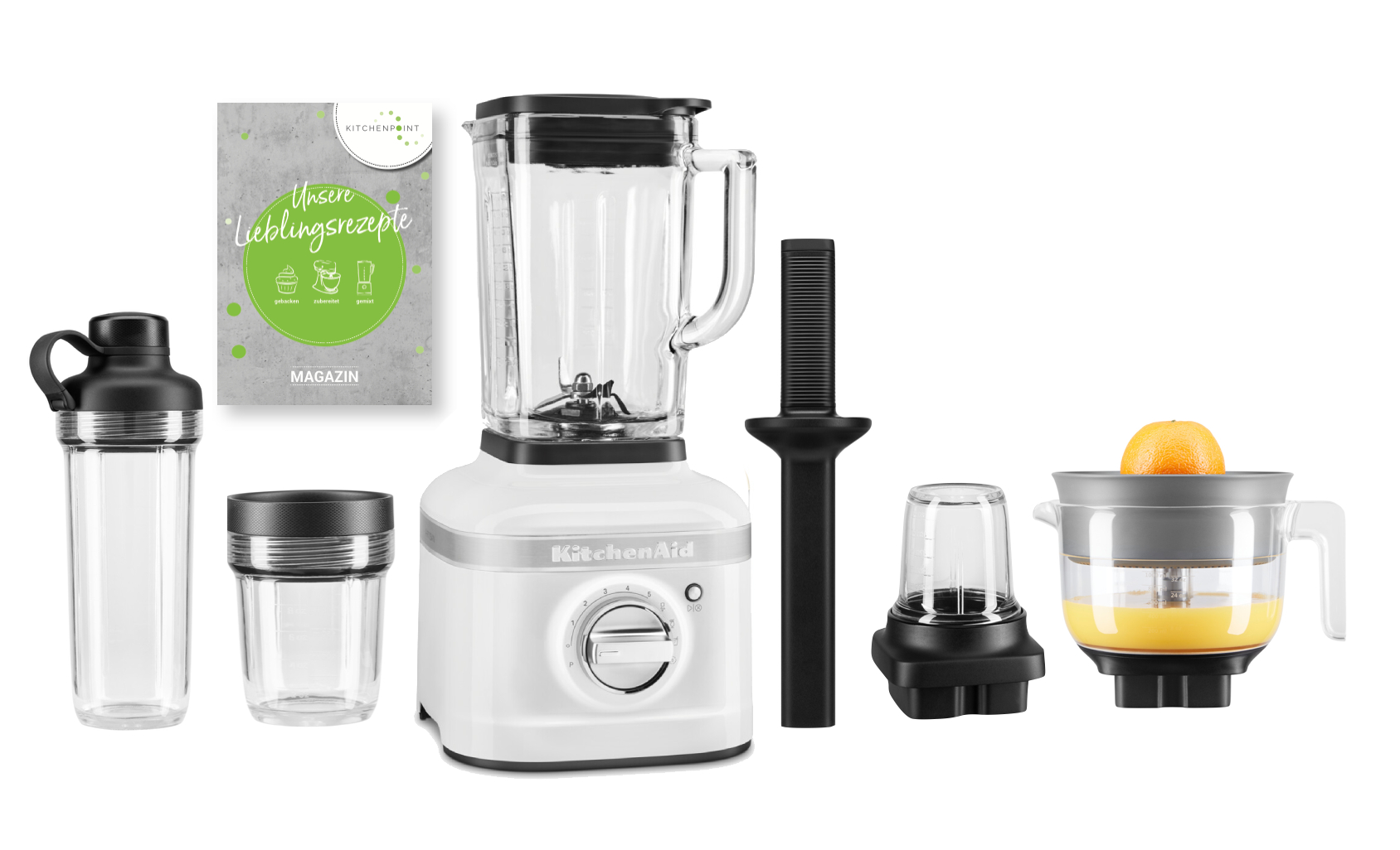 KitchenAid Komplett Set Weiß - K400 Blender KitchenAid Komplett Set Weiß - K400 Blender