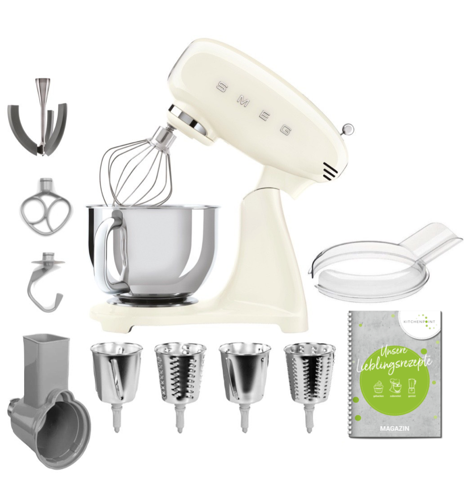 SMEG Küchenmaschine SMF03 Vollfarbe - Gemüse Set Creme SMEG Küchenmaschine SMF03 Vollfarbe - Gemüse Set Creme