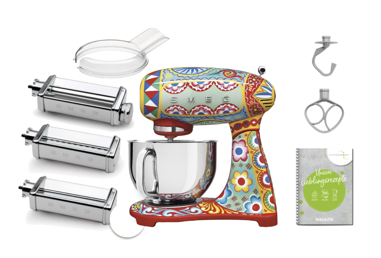 SMEG Küchenmaschine SMF03 Vollfarbe - Pasta Set Dolce & Gabbana