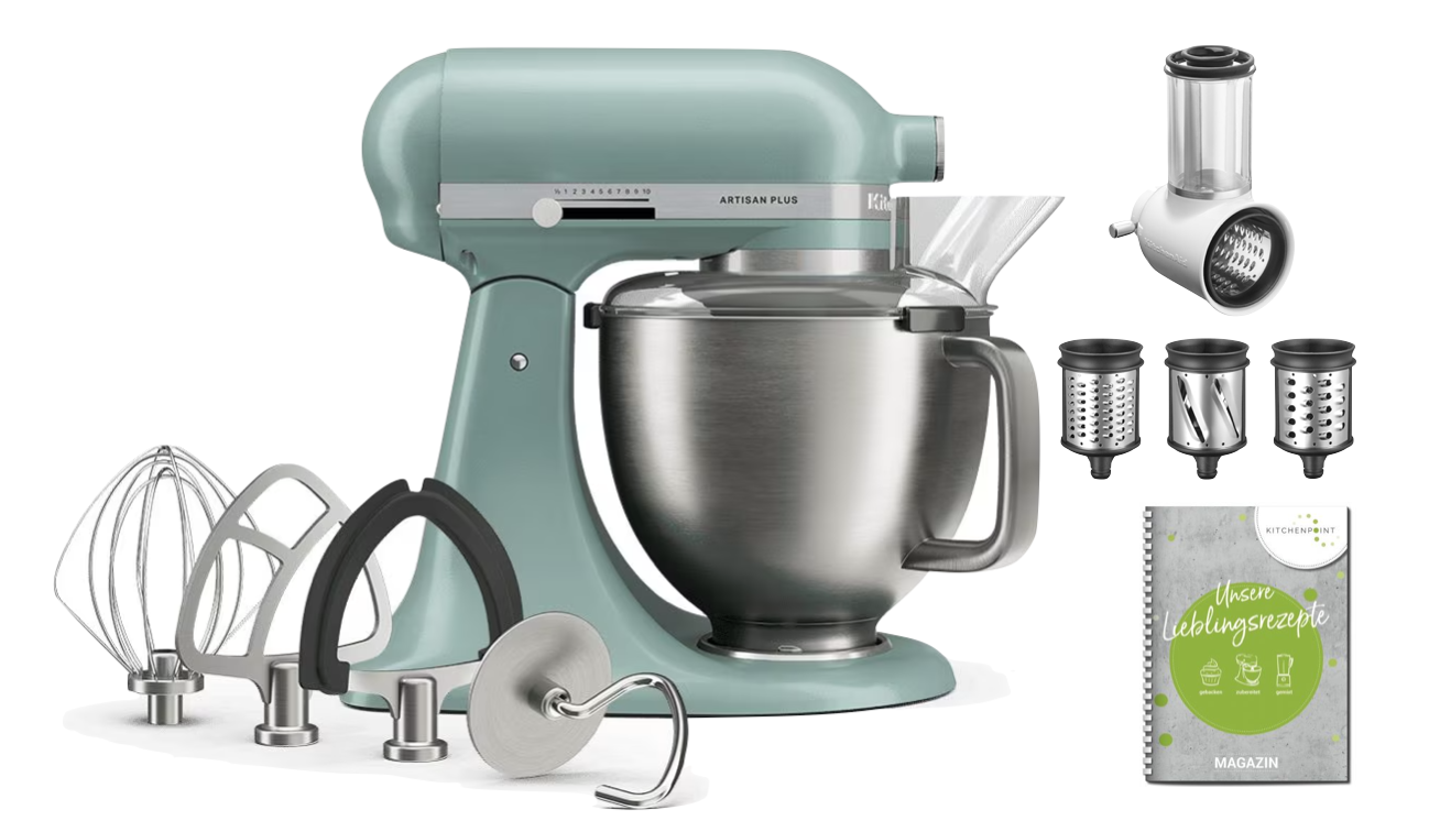 KitchenAid Küchenmaschine Artisan Plus 4,7L MINT JULEP - Gemüse Set