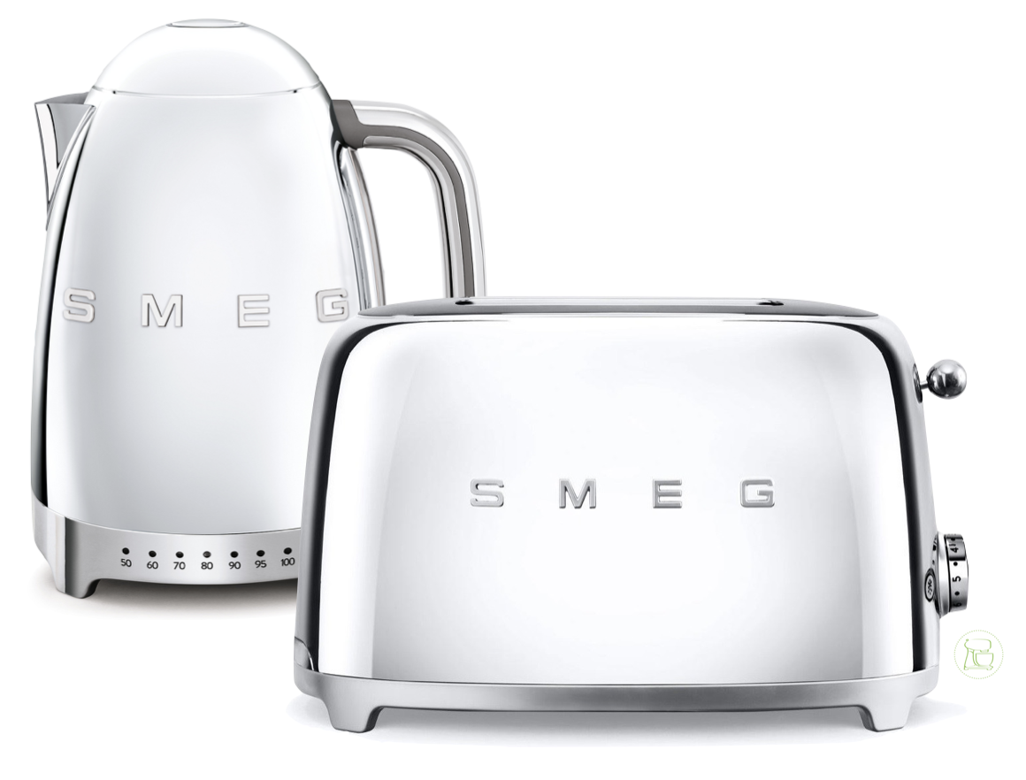 SMEG Wasserkocher mit Temperaturregelung - Toaster Set Chrom SMEG Wasserkocher mit Temperaturregelung - Toaster Set Chrom