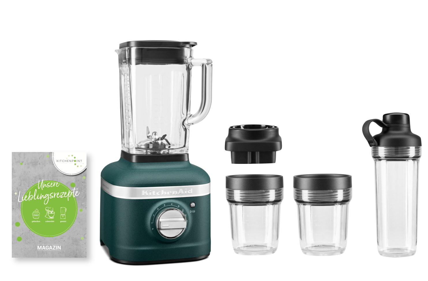 KitchenAid K400 Blender Smoothie Set Pebbled Palm KitchenAid K400 Blender Smoothie Set Pebbled Palm