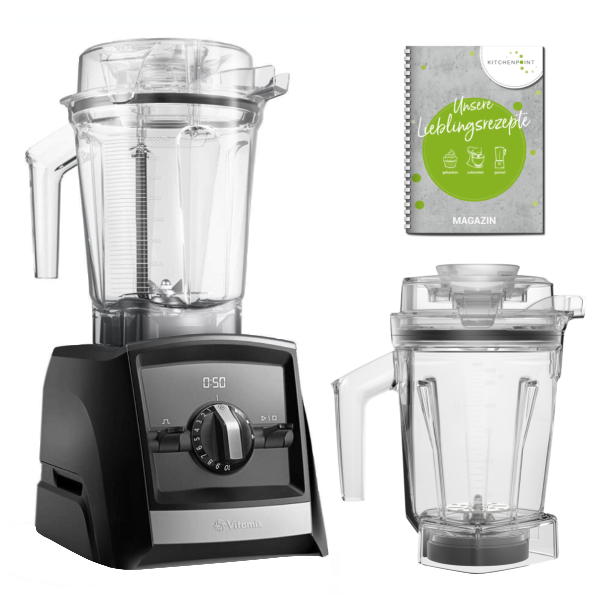 Vitamix ASCENT Mixer A2500i Aer Disc Behälter Set - Schwarz - Kitchenpoint.de