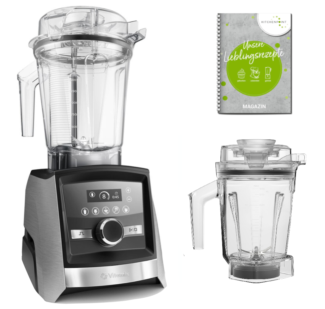Vitamix ASCENT Mixer A3500i  Edelstahl - Set mit 1,4l Nass Behälter Vitamix ASCENT Mixer A3500i  Edelstahl - Set mit 1,4l Nass Behälter