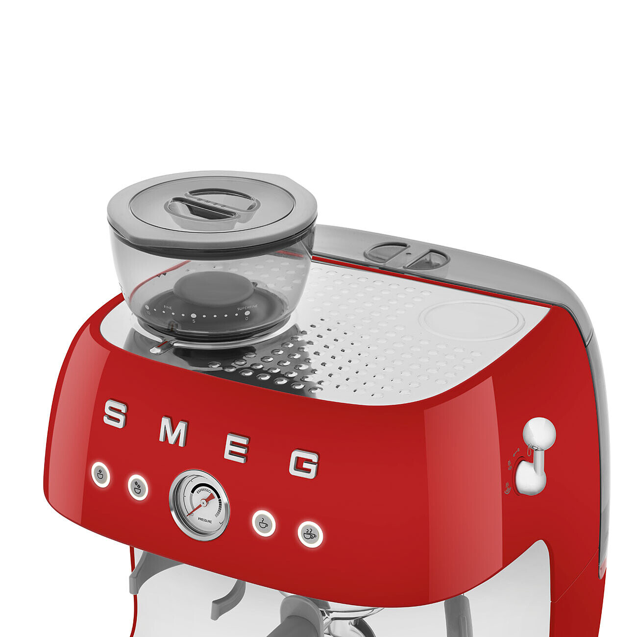 SMEG Espressomaschine mit integrierter Kaffeemühle Rot