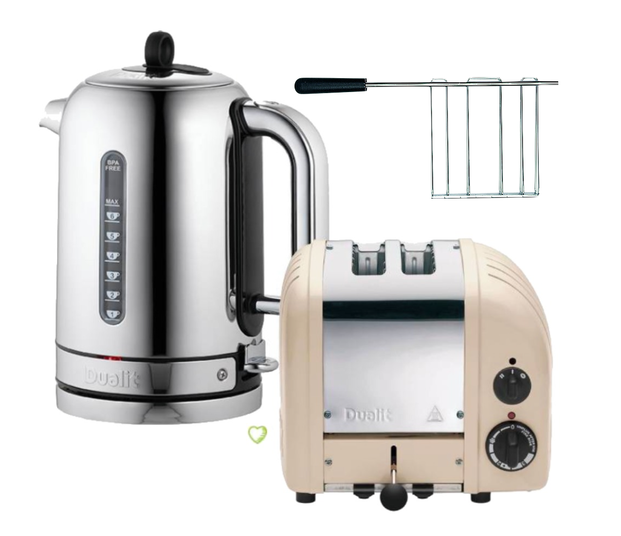 Dualit Classic Toaster 2 Scheiben Creme - Black Week Set