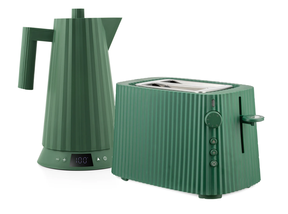 Alessi Plissé Wasserkocher - Toaster Set mit Temperaturregelung grün