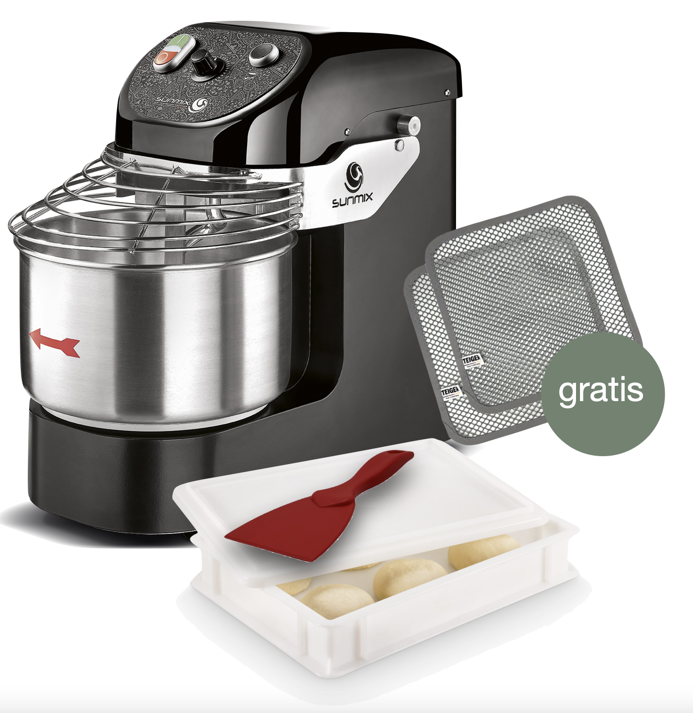 Sunmix Easy Line 6 Spiralkneter Schwarz - Pizza Set