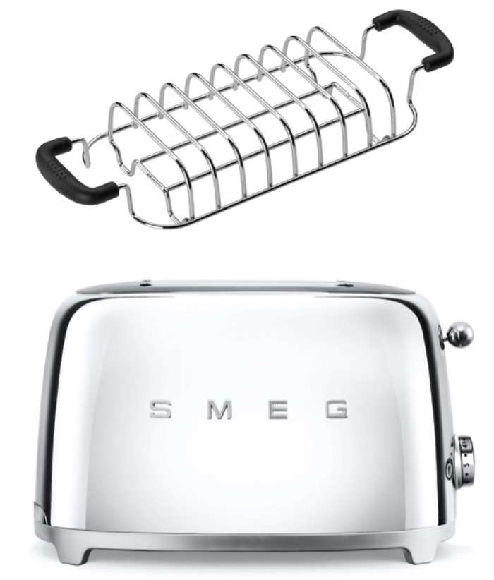 SMEG Toaster TSF01 mit Brötchenaufsatz Chrom