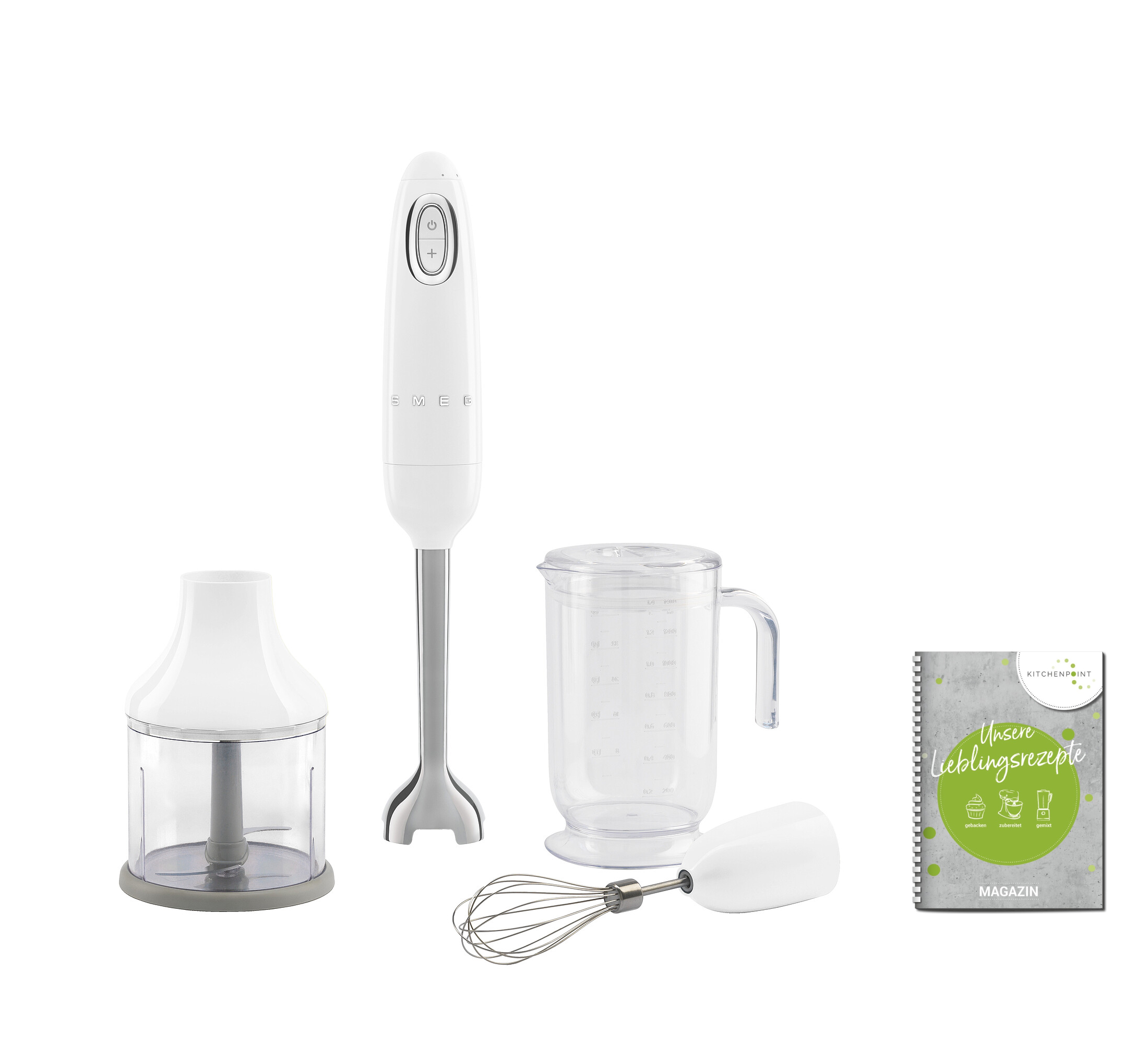 SMEG Stabmixer Set HBF03 Weiß - HBF03WHEU - Kitchenpoint.de