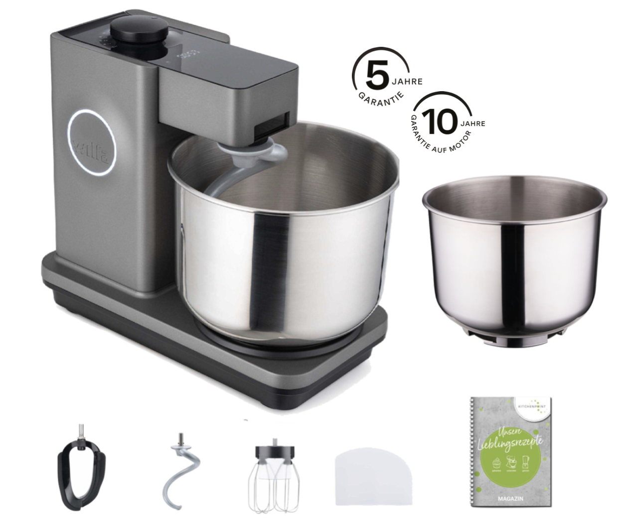 Wilfa Küchenmaschine Probaker Timer grau - Schüssel Set