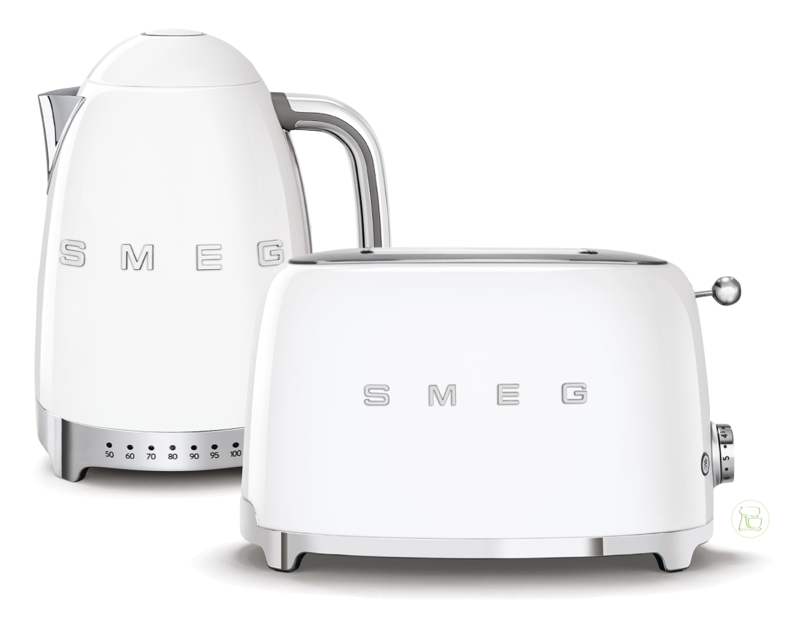 SMEG Wasserkocher mit Temperaturregelung - Toaster Set Weiss