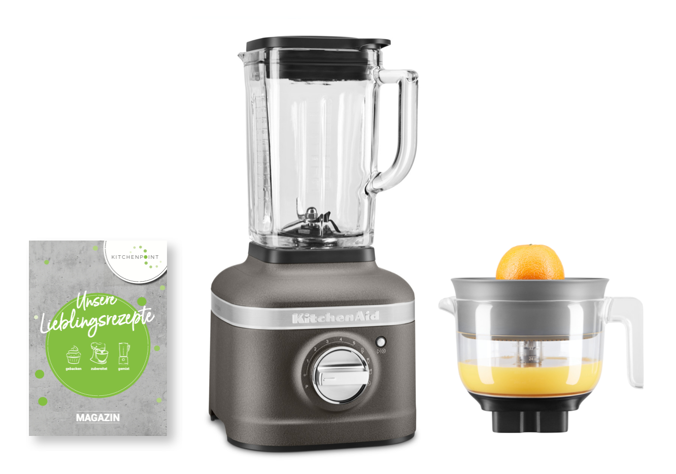 KitchenAid Blender K400 Zitruspressen Set Grau KitchenAid Blender K400 Zitruspressen Set Grau