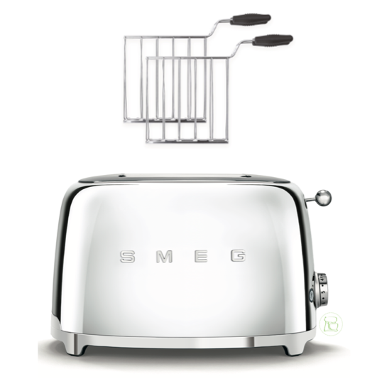 SMEG Toaster TSF01 Chrom inkl. Sandwichzange - TSF01SSEU - Kitchenpoint.de