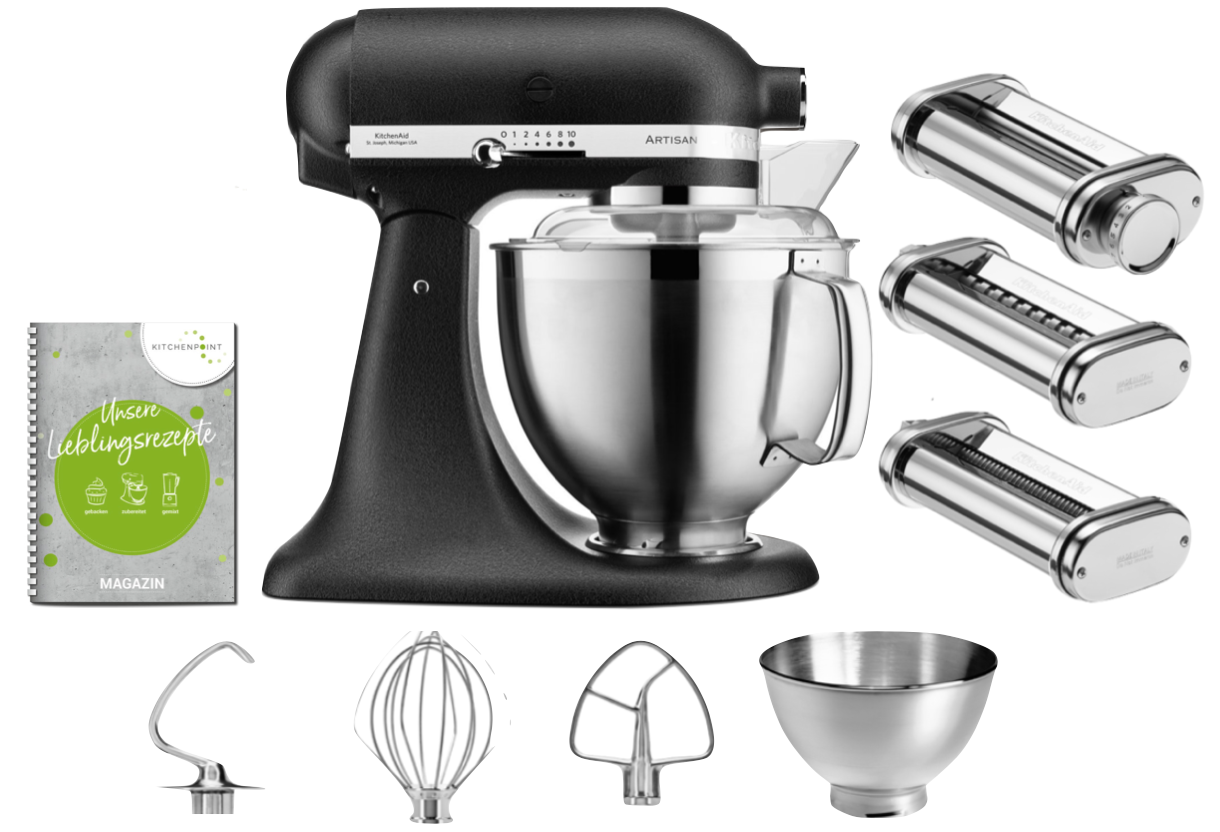 KitchenAid Küchenmaschine 185 Pasta Set Imperial Schwarz KitchenAid Küchenmaschine 185 Pasta Set Imperial Schwarz