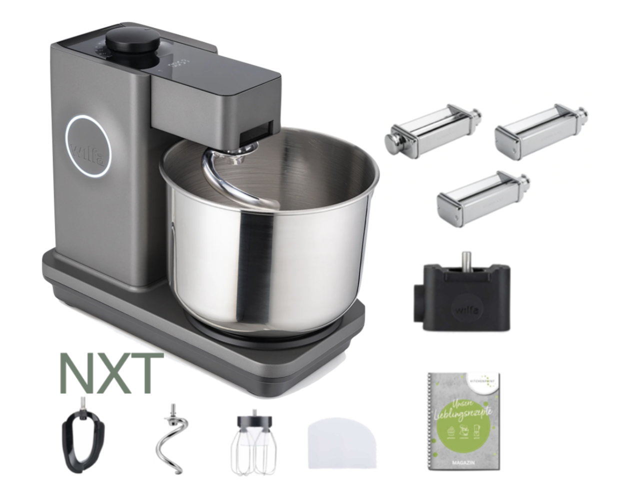 Wilfa Küchenmaschine PROBAKER NXT, Grau - Pasta Set