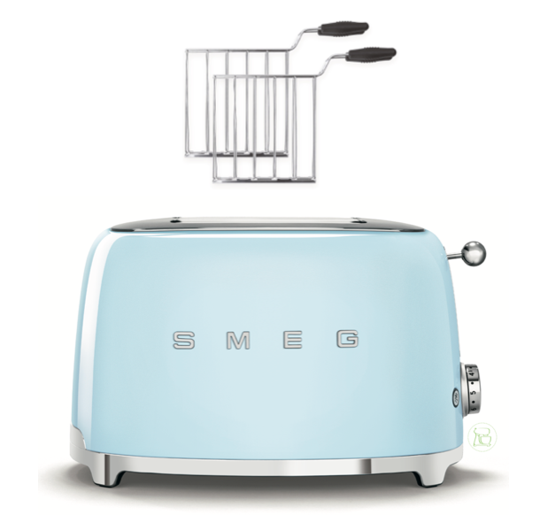 SMEG Toaster TSF01 Pastellblau inkl. Sandwichzange - TSF01PBEU - Kitchenpoint.de