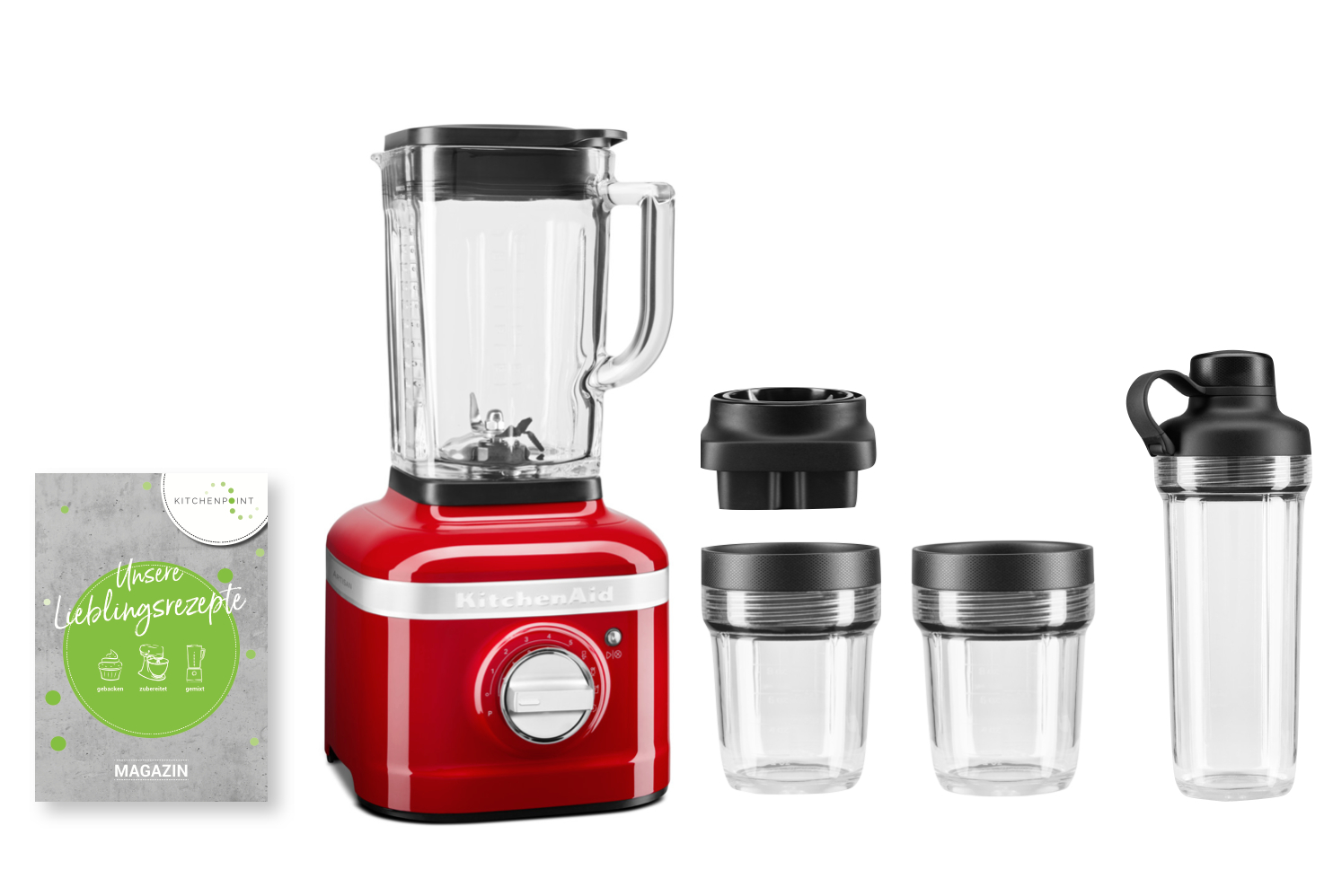 KitchenAid K400 Blender Smoothie Set Empire Rot KitchenAid K400 Blender Smoothie Set Empire Rot