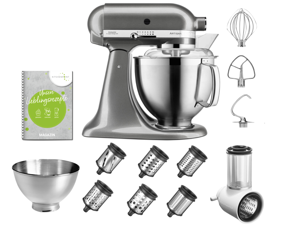 KitchenAid Küchenmaschine 185 Gemüse Multi Set Medallion Silber KitchenAid Küchenmaschine 185 Gemüse Multi Set Medallion Silber