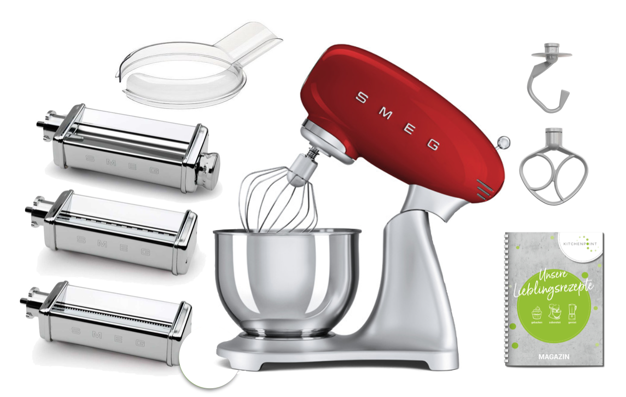 SMEG Küchenmaschine SMF02 - Pasta Set Rot